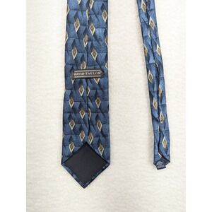David Taylor Blue Diamond Pattern Necktie‎ Business Career Formal